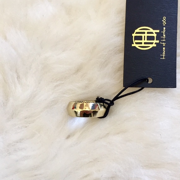 House Of Harlow 1960 Pave Hematite Inset Ring - Picture 7 of 8